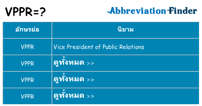 อะไรไม่ vppr ถึง