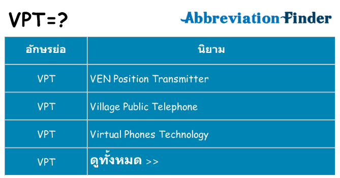 อะไรไม่ vpt ถึง
