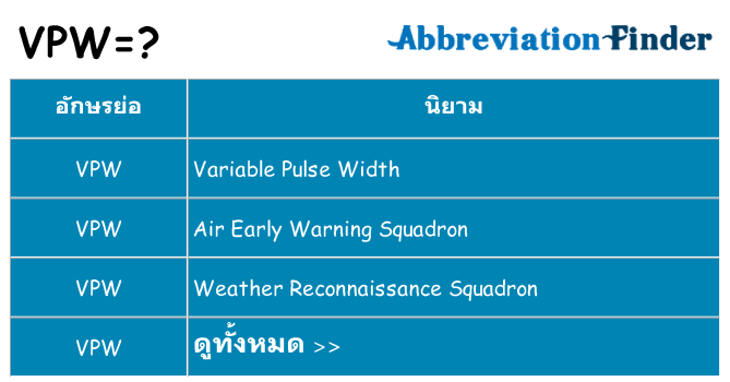 อะไรไม่ vpw ถึง