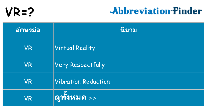 อะไรไม่ vr ถึง