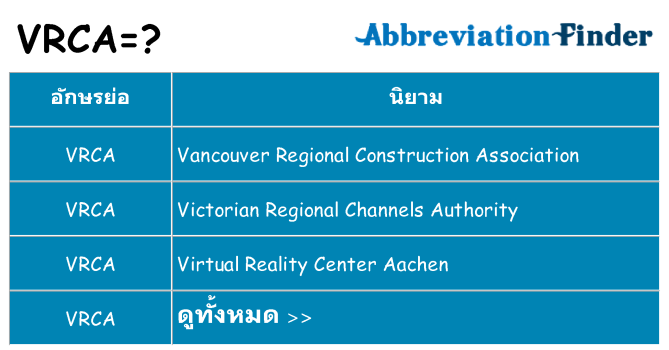 อะไรไม่ vrca ถึง