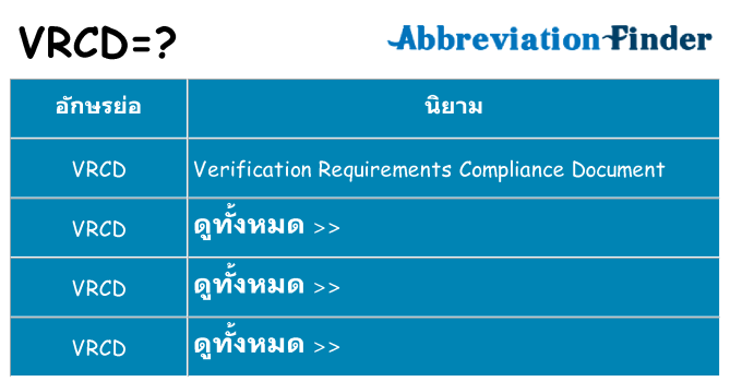 อะไรไม่ vrcd ถึง