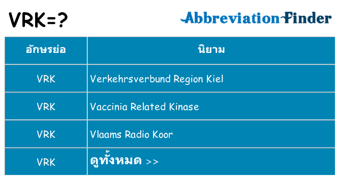 อะไรไม่ vrk ถึง