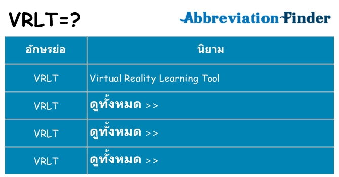 อะไรไม่ vrlt ถึง