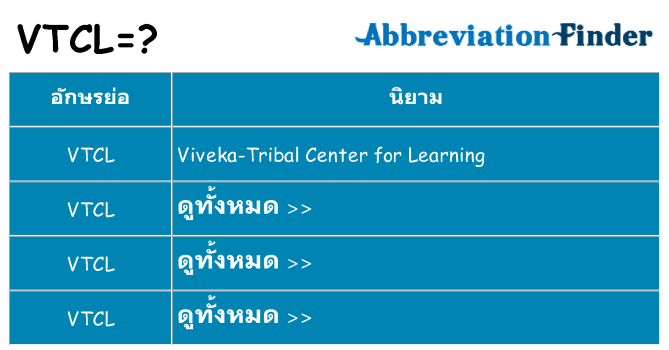 อะไรไม่ vtcl ถึง