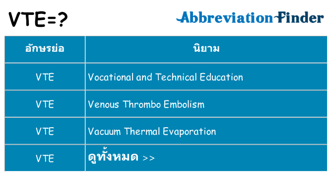 อะไรไม่ vte ถึง