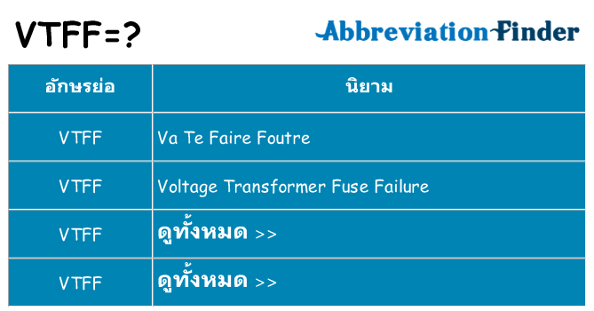 อะไรไม่ vtff ถึง