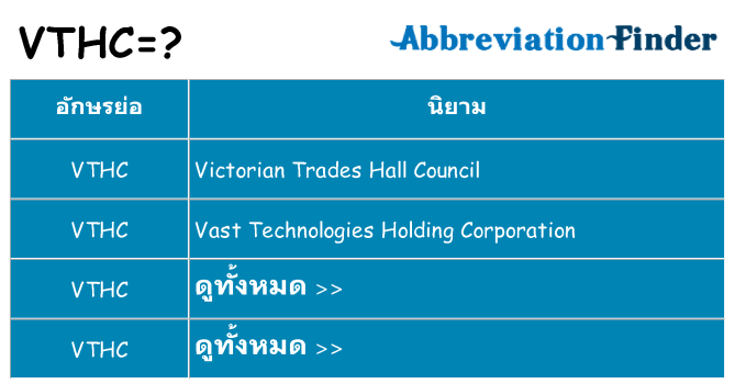 อะไรไม่ vthc ถึง