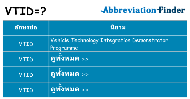 อะไรไม่ vtid ถึง