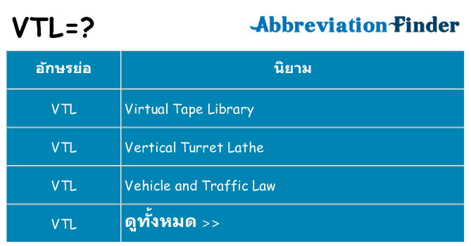 อะไรไม่ vtl ถึง