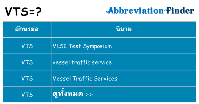 อะไรไม่ vts ถึง