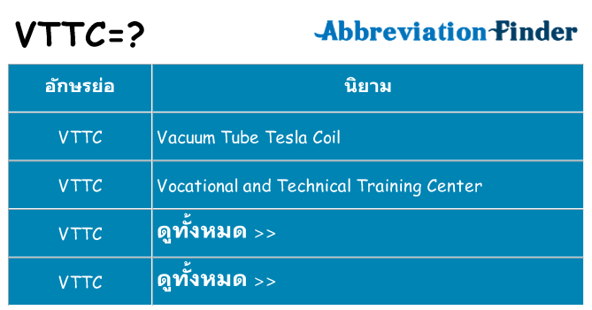 อะไรไม่ vttc ถึง