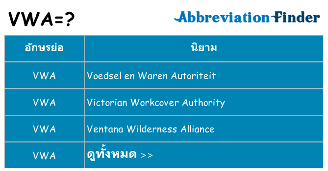 อะไรไม่ vwa ถึง