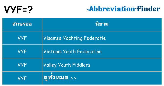 อะไรไม่ vyf ถึง