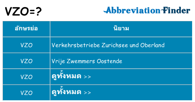 อะไรไม่ vzo ถึง