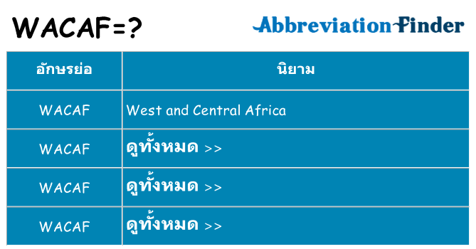 อะไรไม่ wacaf ถึง