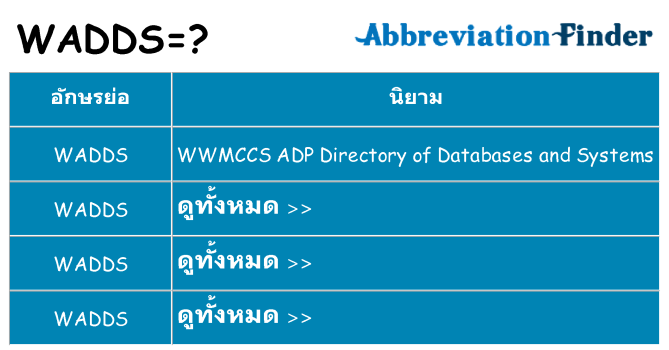 อะไรไม่ wadds ถึง