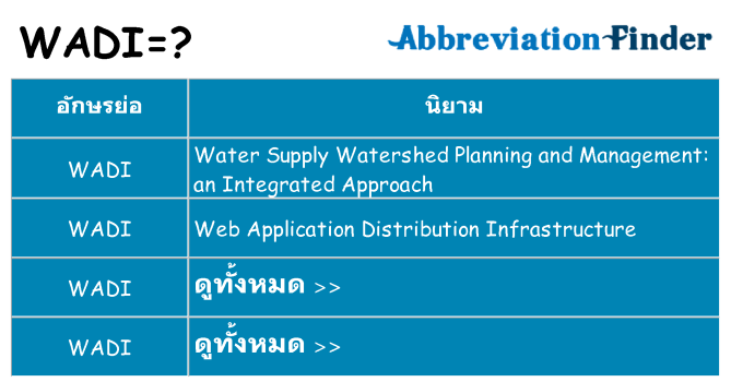 อะไรไม่ wadi ถึง