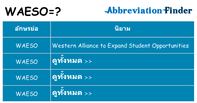อะไรไม่ waeso ถึง