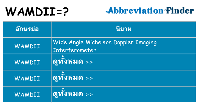 อะไรไม่ wamdii ถึง
