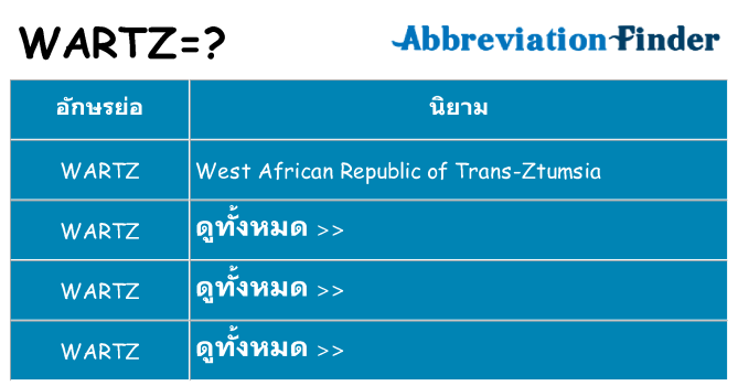 อะไรไม่ wartz ถึง