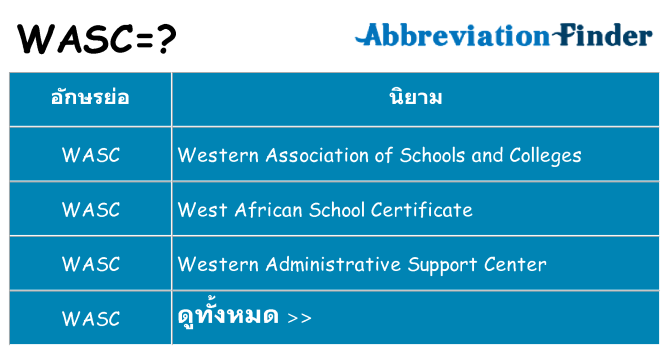 อะไรไม่ wasc ถึง