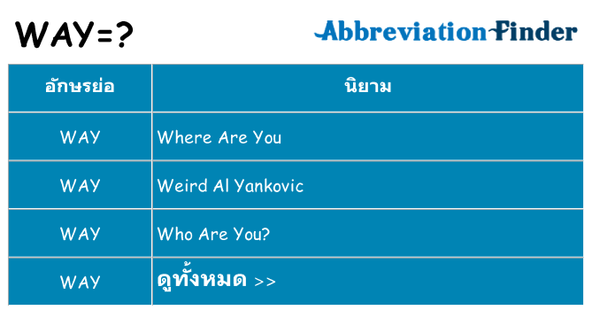 อะไรไม่ way ถึง