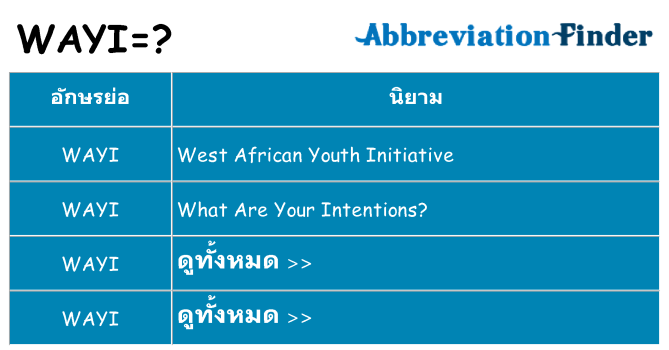 อะไรไม่ wayi ถึง