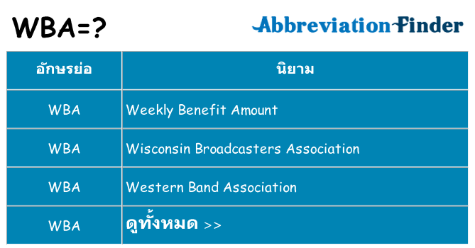 อะไรไม่ wba ถึง