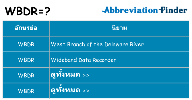 อะไรไม่ wbdr ถึง