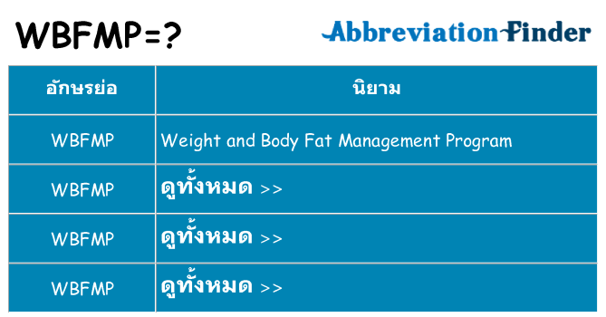 อะไรไม่ wbfmp ถึง