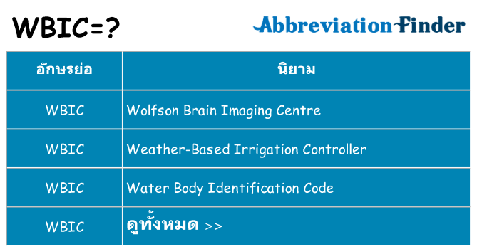อะไรไม่ wbic ถึง