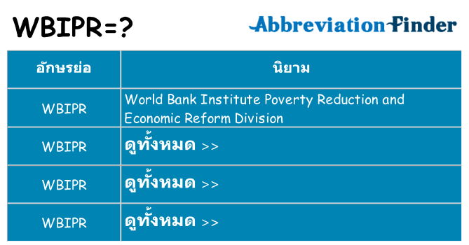 อะไรไม่ wbipr ถึง