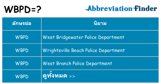 อะไรไม่ wbpd ถึง