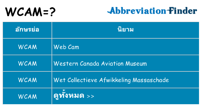อะไรไม่ wcam ถึง