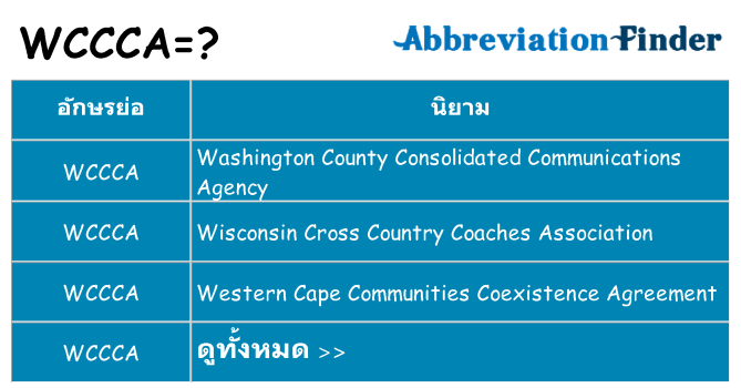 อะไรไม่ wccca ถึง