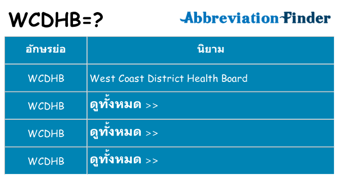 อะไรไม่ wcdhb ถึง