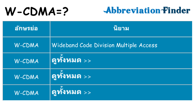 อะไรไม่ w-cdma ถึง