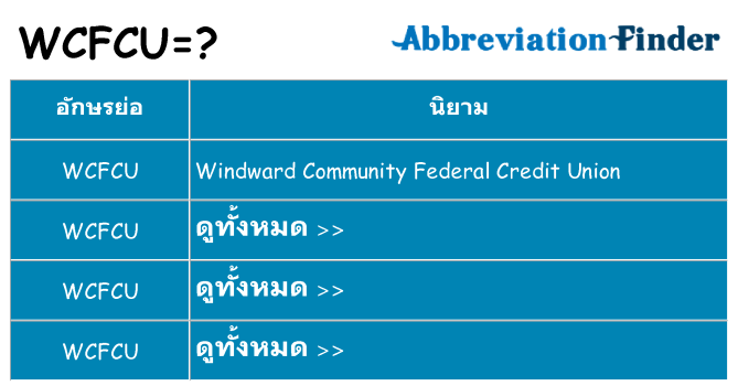 อะไรไม่ wcfcu ถึง