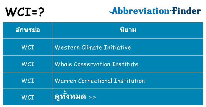 อะไรไม่ wci ถึง