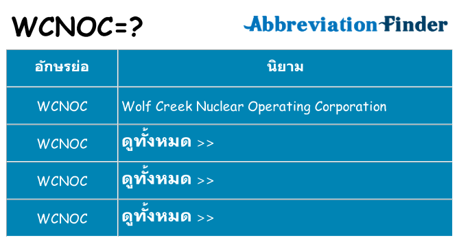 อะไรไม่ wcnoc ถึง