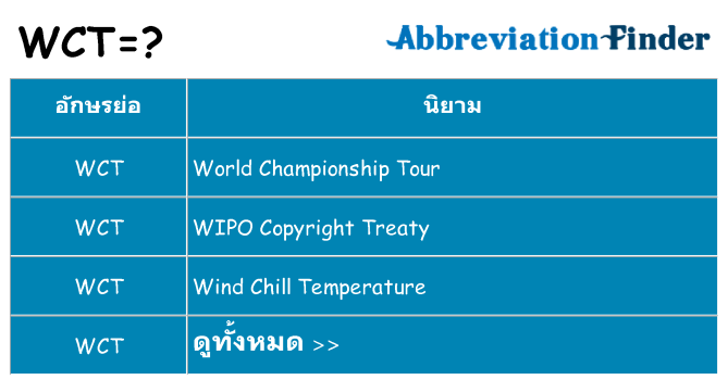 อะไรไม่ wct ถึง