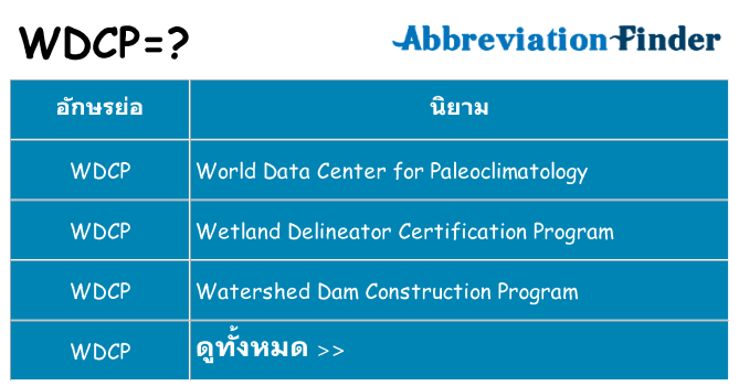 อะไรไม่ wdcp ถึง