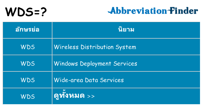 อะไรไม่ wds ถึง