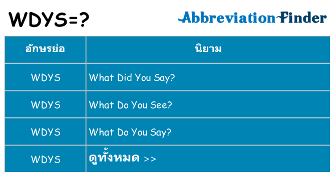อะไรไม่ wdys ถึง