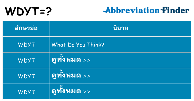อะไรไม่ wdyt ถึง