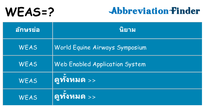 อะไรไม่ weas ถึง