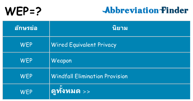 อะไรไม่ wep ถึง