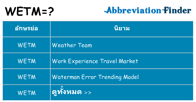 อะไรไม่ wetm ถึง