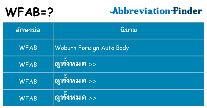 อะไรไม่ wfab ถึง